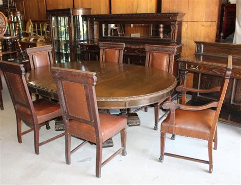 Bargain John's Antiques | Antique Oak Dining Room Set - 10 pieces - R ...