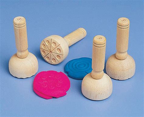 School Smart Wooden Clay Stamps, Set of 4 | Michaels