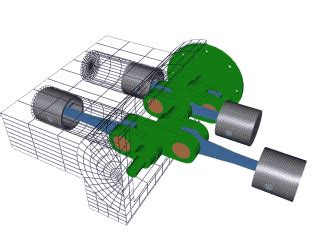 Mechanical Engineering: 4-Cylinder Boxer Engine Animation