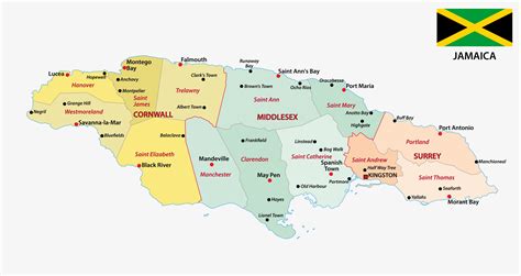 Printable Map Of Jamaica With Parishes | Adams Printable Map