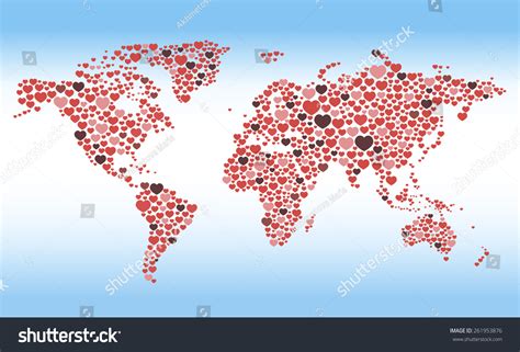 World Map Love Stock Vector (Royalty Free) 261953876 | Shutterstock