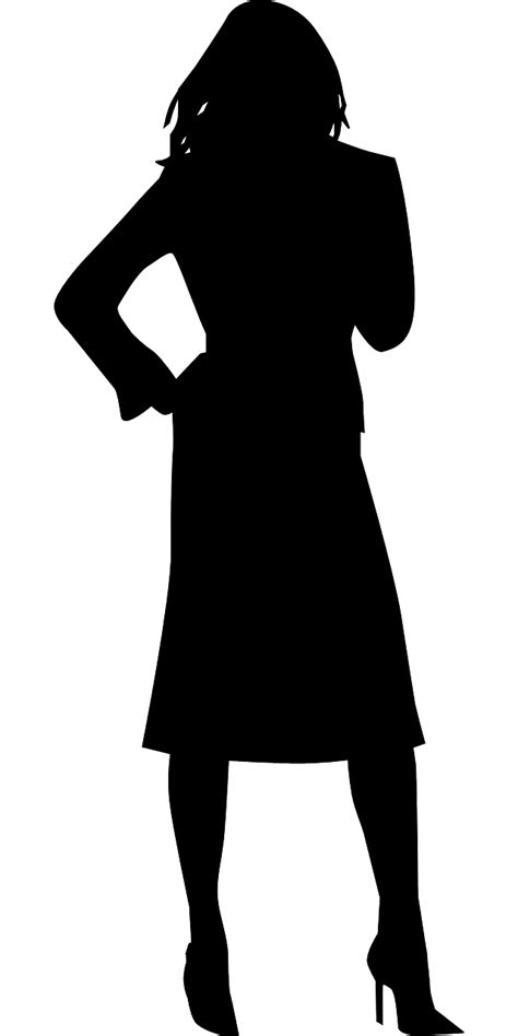 Female Silhouette Standing Back