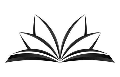 Open Book Clip Art Black And White