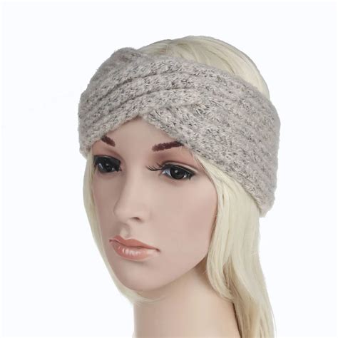 1pcs Women's Wool Headbands Knitted Twisted Turban Mohair Head Wrap ...