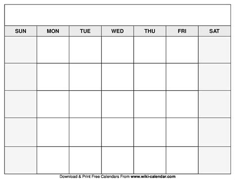 Free Printable Blank Calendar Pdf For Kids 2024 - Easy to Use Calendar ...