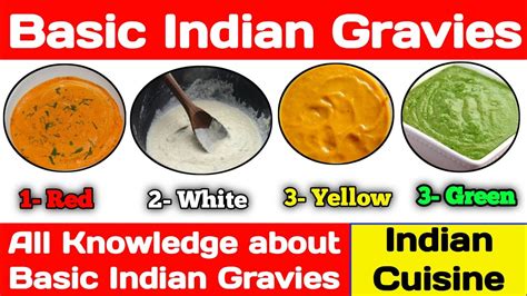 How many types of Basic Indian Gravy || Indian Cuisine Gravies and ...