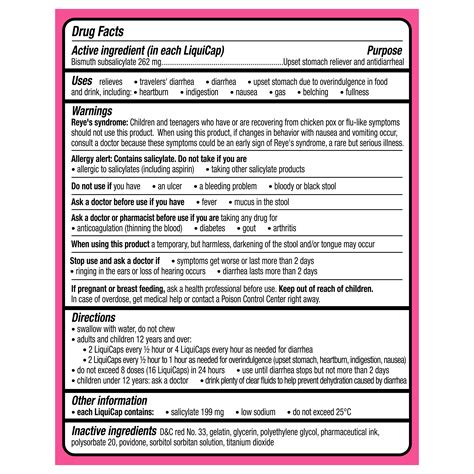 32 Pepto Bismol Ingredients Label - Labels Design Ideas 2020