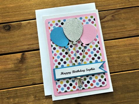 Handmade Balloon Birthday Card Personalized Card Balloon | Etsy