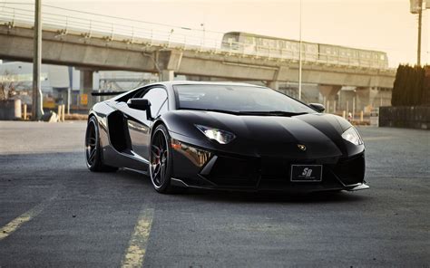 Black Lamborghini Aventador front view wallpaper - Car wallpapers - #49004