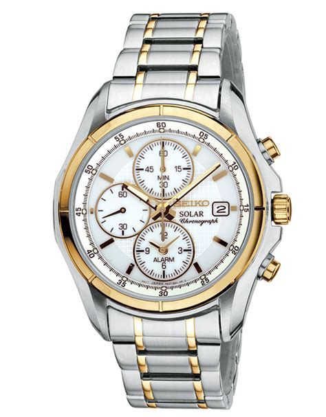 Lyst - Seiko Mens Twotone Solar Chronograph Watch in Metallic