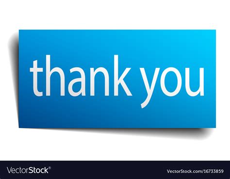 Thank you blue paper sign isolated on white Vector Image