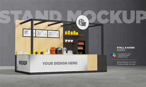 Food Kiosk Mockup in 3D Rendering