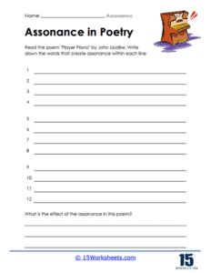 Assonance Worksheets - 15 Worksheets.com