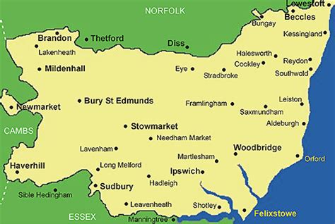 Suffolk map | Suffolk map, England map, Suffolk england