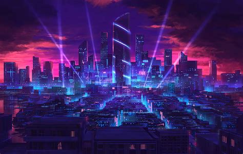 Wallpaper city, the city, future, skyscrapers, neon, future, neon ...