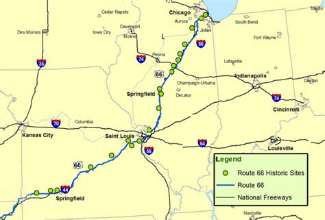 Map Of Route 66 From Chicago To California - Printable Maps