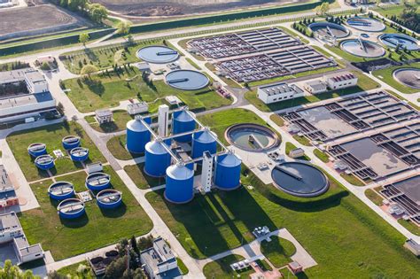 Aerial view of sewage treatment plant | Florida Department of ...