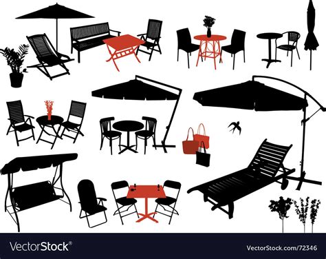 Furniture silhouettes Royalty Free Vector Image