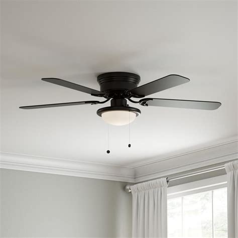 Black Flush Mount Ceiling Fan With Light Kit