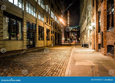 An Alley at Night, in Brooklyn, New York. Editorial Photography - Image ...