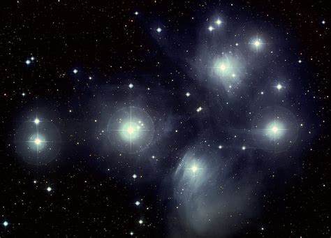 Pleiades 7 Sisters Star Cluster Photograph by Daniel Hagerman