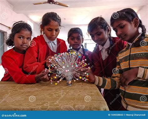 Indian Government School Students Making Science Project into the ...