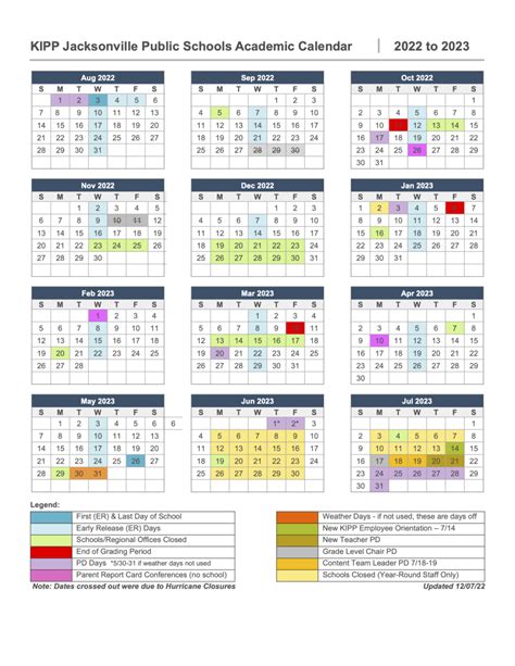 School Calendar | KIPP Jacksonville Public Schools