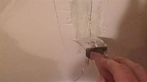 Plaster crack in ceiling repair - YouTube