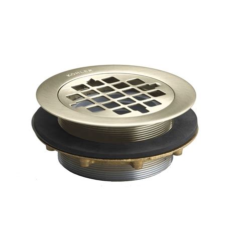 Brass Shower Drain in Vibrant Brushed Nickel-K-9132-BN - The Home Depot