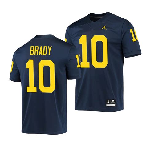 Michigan Wolverines 10 Tom Brady Navy Game Jersey Men's - NCAAFANSJERSEY