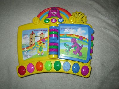 Barney Songbook 2001 Mattel Musical toy 6 songs song book piano sing ...