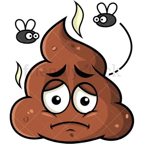 Stinky Poop Going Bad Emoji Cartoon Vector Clipart - FriendlyStock