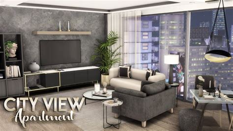 CITY VIEW APARTMENT + FULL CC LIST || The Sims 4: Apartment Speed Build ...