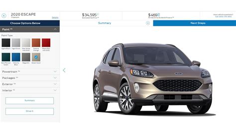 2020 Ford Escape Priced from $26,080, Configurator Is Now Live