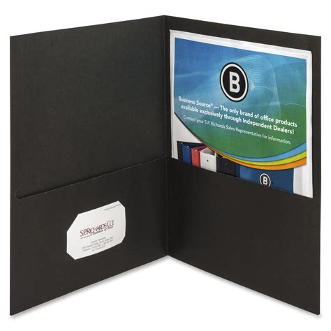 Business Source Black Two Pocket Folders | OfficeSupply.com