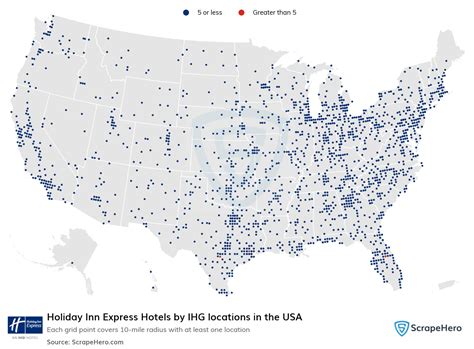 Number of Holiday Inn Express Hotels by IHG locations in the USA in ...