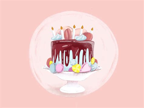 Free Birthday Cake Illustration (PSD)