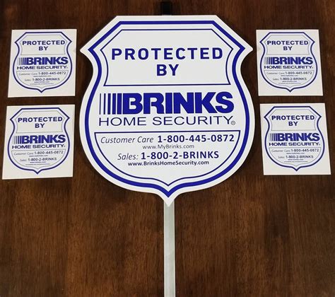 1 Brinks Home Security Yard Sign With 4 Decals/stickers | Etsy