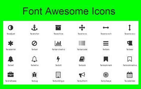 Font Awesome Icons List With Class Reference » WebNots