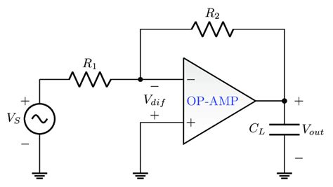 Conventional op-amp-based inverting amplifier. | Download Scientific ...