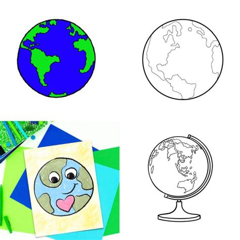 20 Easy Earth Drawing Ideas - How To Draw Earth - Blitsy