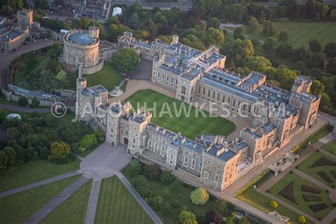 Aerial View. Aerial view of Windsor Castle with Round Tower. . Jason Hawkes