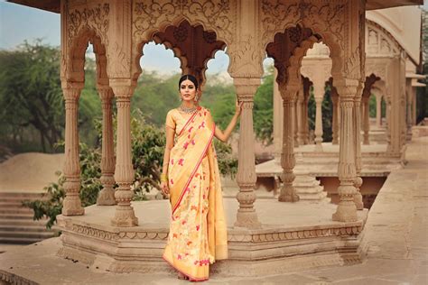 Buy Meena Bazaar Golden Flower Embroidered Saree online | Sarees ...