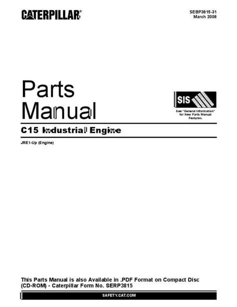 Caterpillar C15 INDUSTRIAL ENGINE Parts Manual PDF download - Service ...