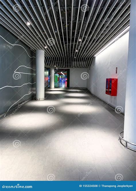 Walkway To Parking Area Interior Space in Shopping Mall Stock Photo ...