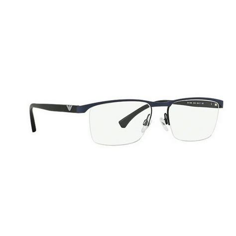 Emporio Armani Men's EA1056 3160 53 Rectangle Metal Blue Clear ...