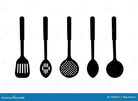 Illustration Silhouette of Kitchen Ware Stock Vector - Illustration of ...