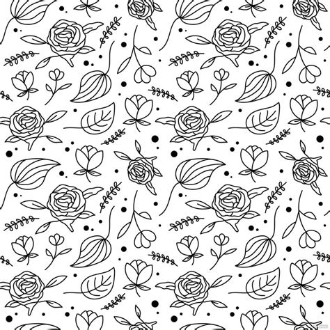 Floral Black And White Pattern Vector in Illustrator, SVG, JPG, EPS ...