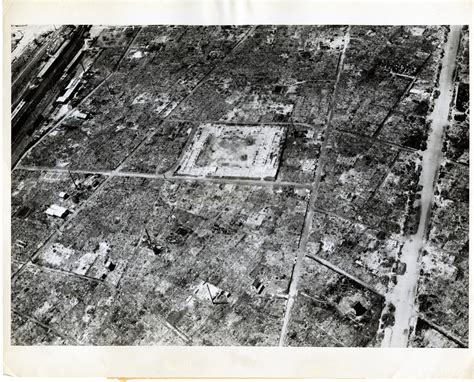 Aerial photograph of Nagasaki, Japan, after detonation of atomic bomb ...