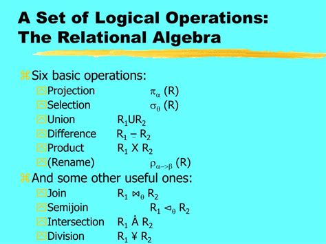 PPT - RELATIONAL ALGEBRA and Computer Assignment 1 PowerPoint ...